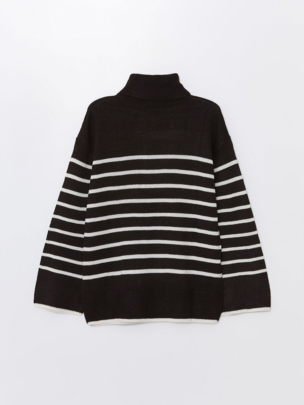 LCWAIKIKI Maternity Turtleneck Striped Long Sleeve Maternity Knitwear Sweater -W46507Z8-LFC