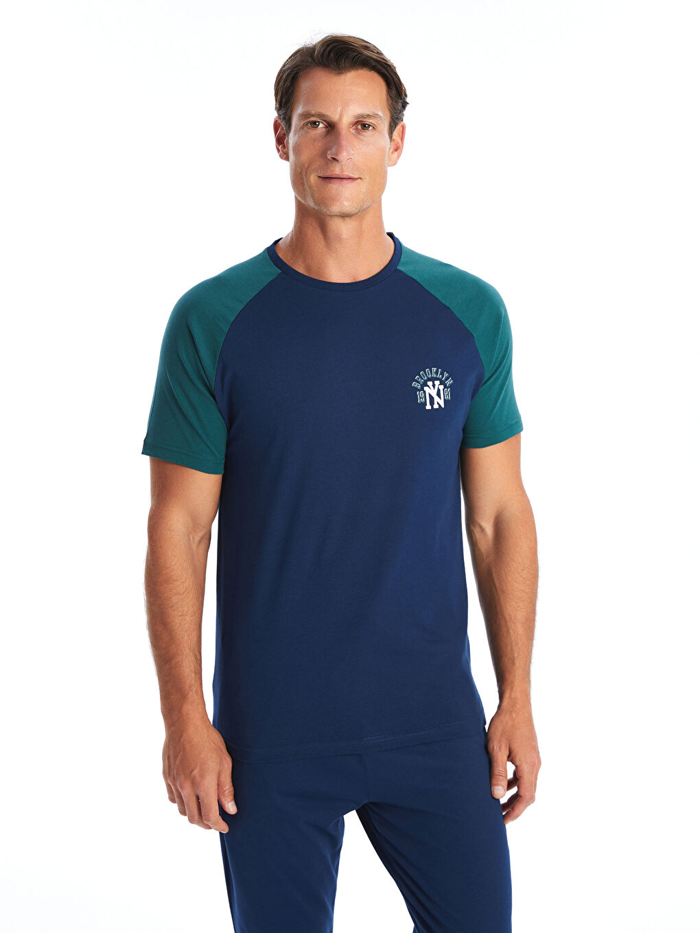 Lacivert Standart Kalıp Erkek Pijama Takımı-1