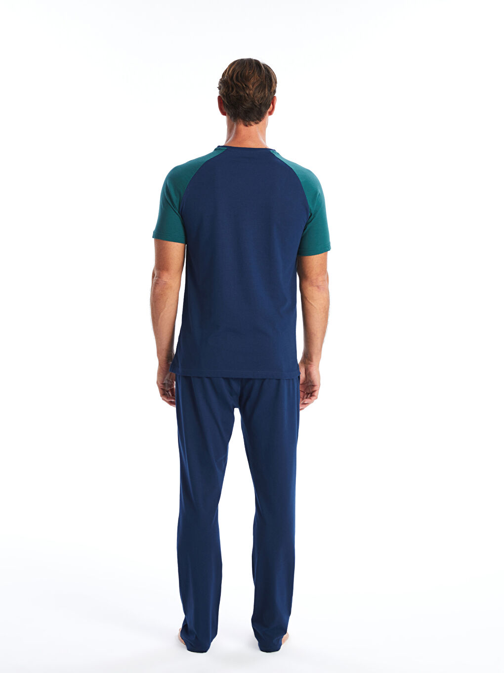 Lacivert Standart Kalıp Erkek Pijama Takımı-3