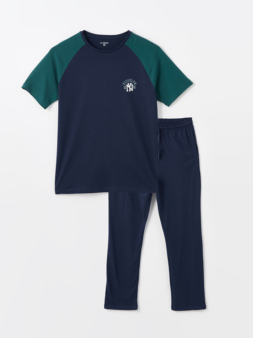 Lacivert Standart Kalıp Erkek Pijama Takımı-4