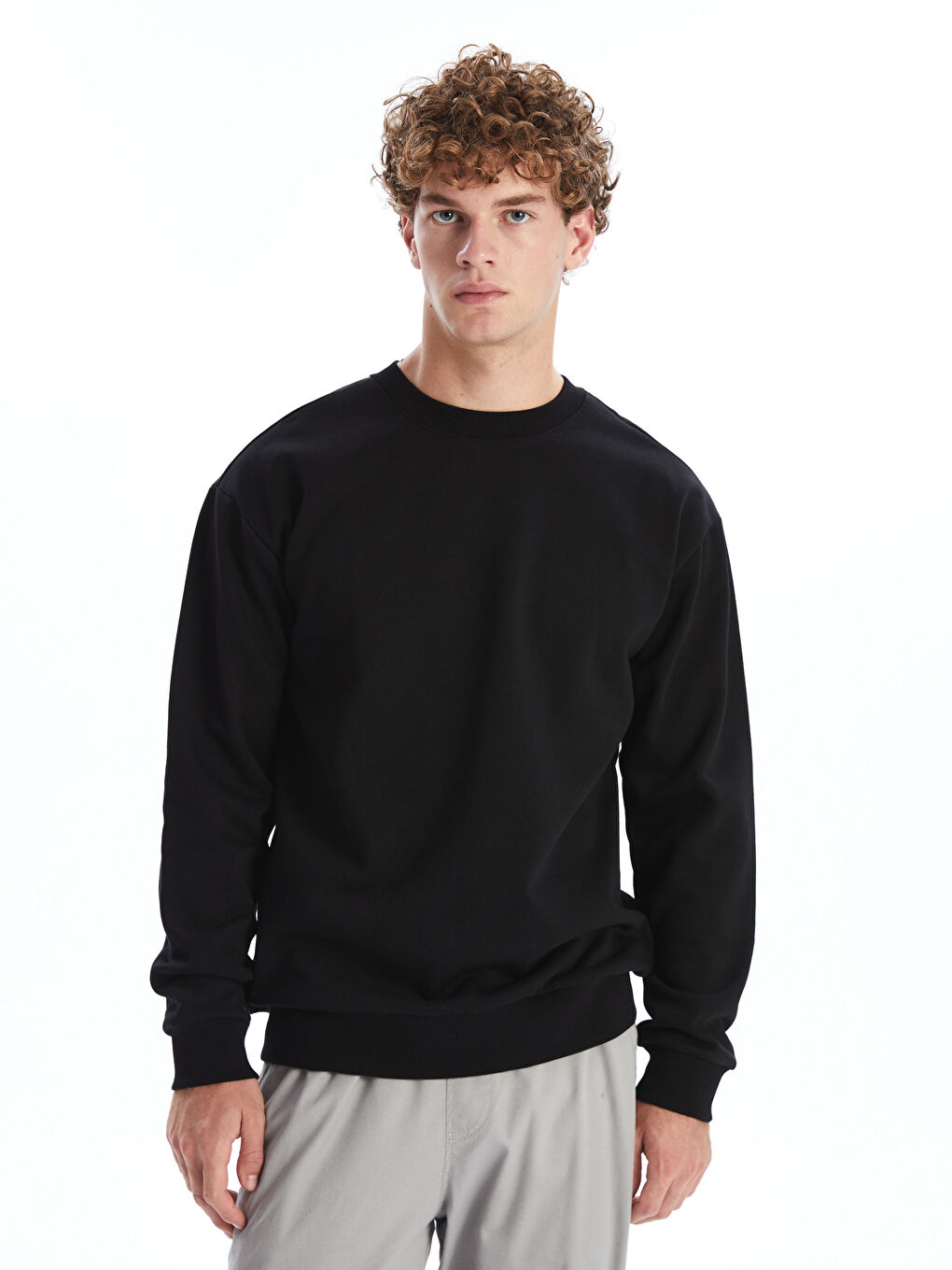 Sweatshirt Épais à Manches Longues pour Hommes avec Col Rond