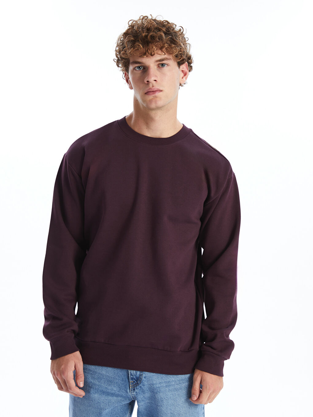 Sweatshirt Épais à Manches Longues pour Hommes avec Col Rond
