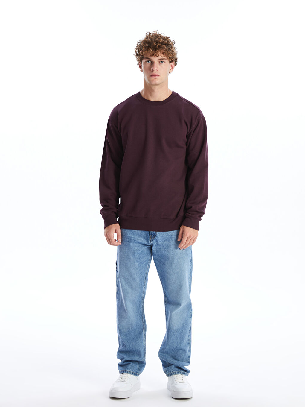 Sweatshirt Épais à Manches Longues pour Hommes avec Col Rond-1