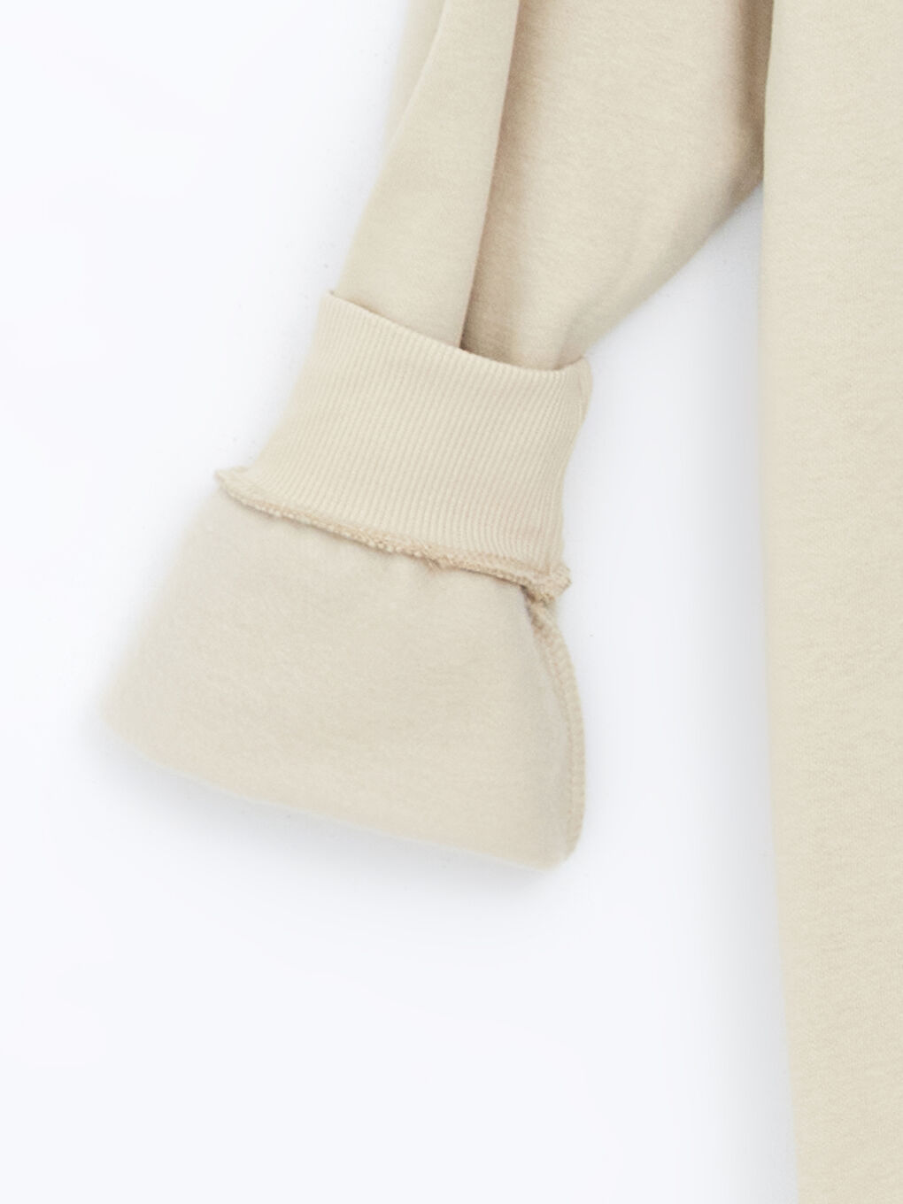 سويت شيرت تخين كم طويل بياقة دائرية للرجال-5