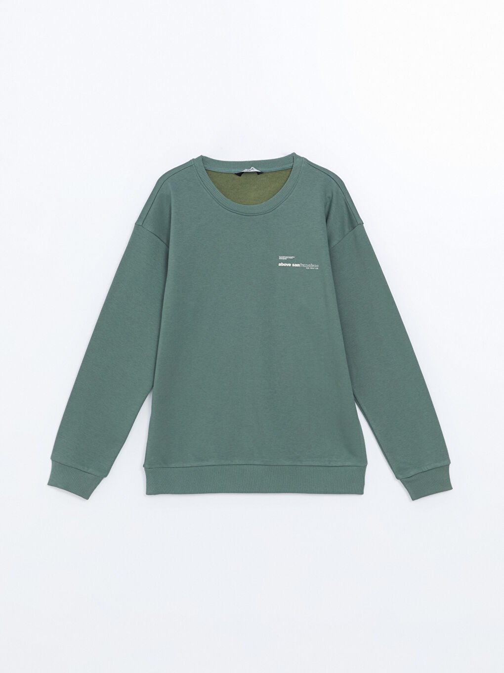 Crew Neck Printed Men's Thick Sweatshirt-5