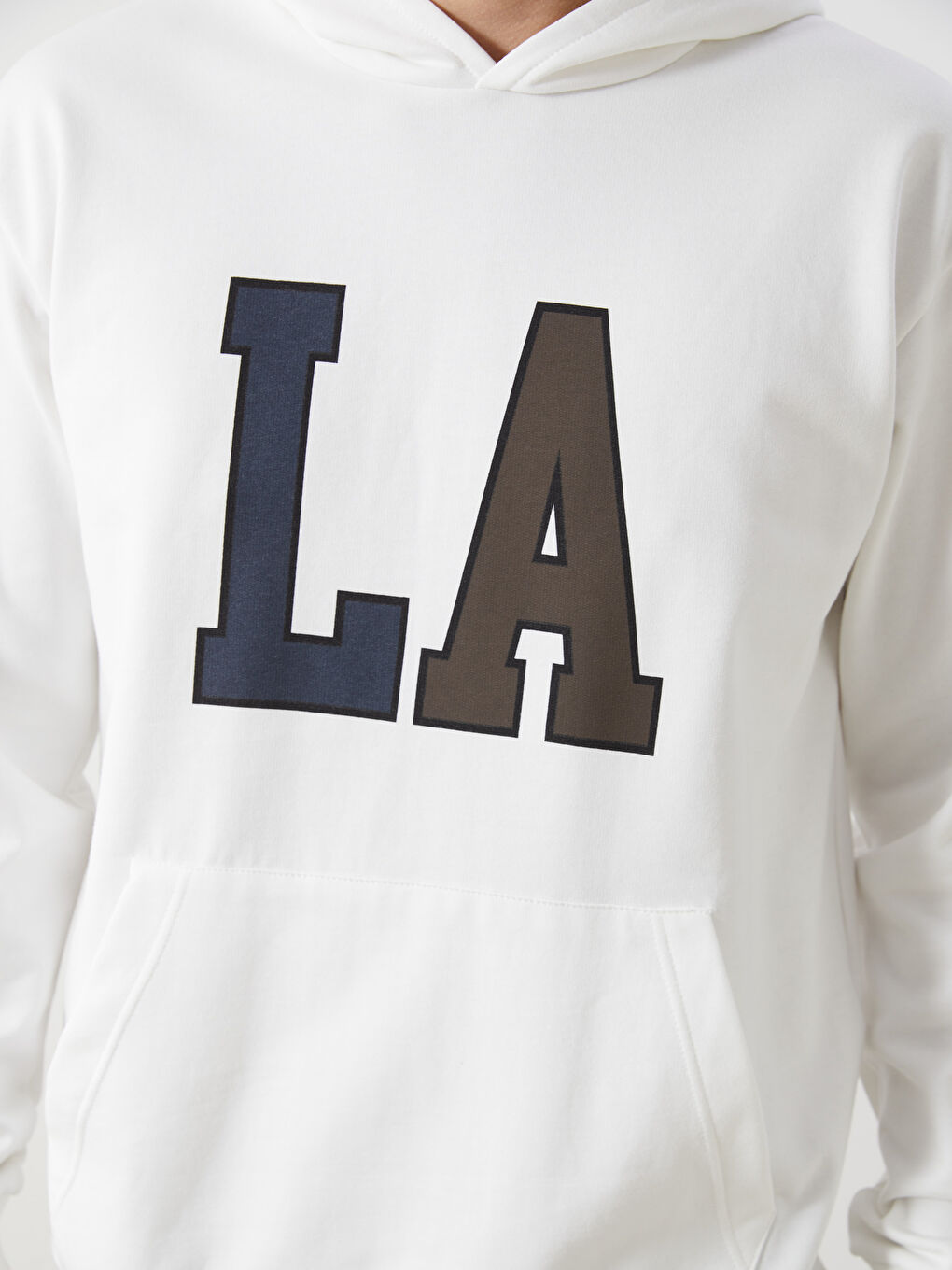 هودي سميك مطبوع كم طويل للرجال-2