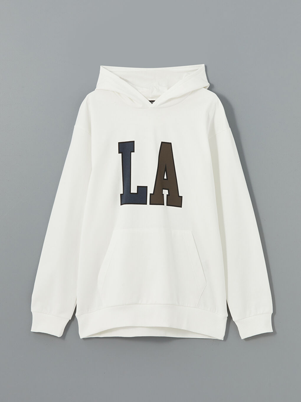 هودي سميك مطبوع كم طويل للرجال-4