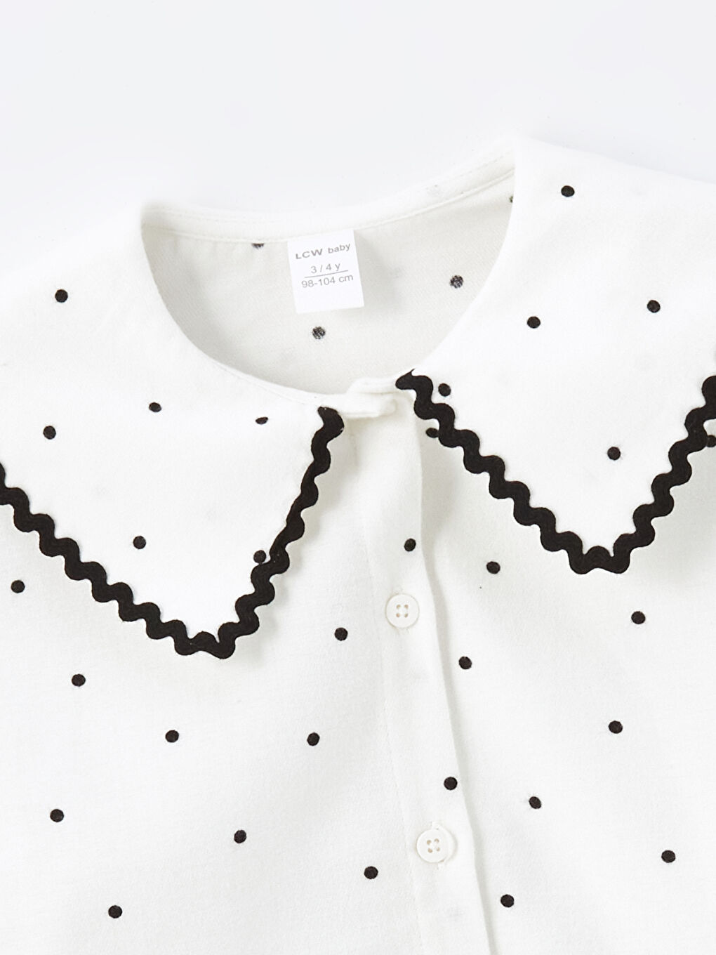 Long Sleeve Polka Dot Girls' Shirt-1