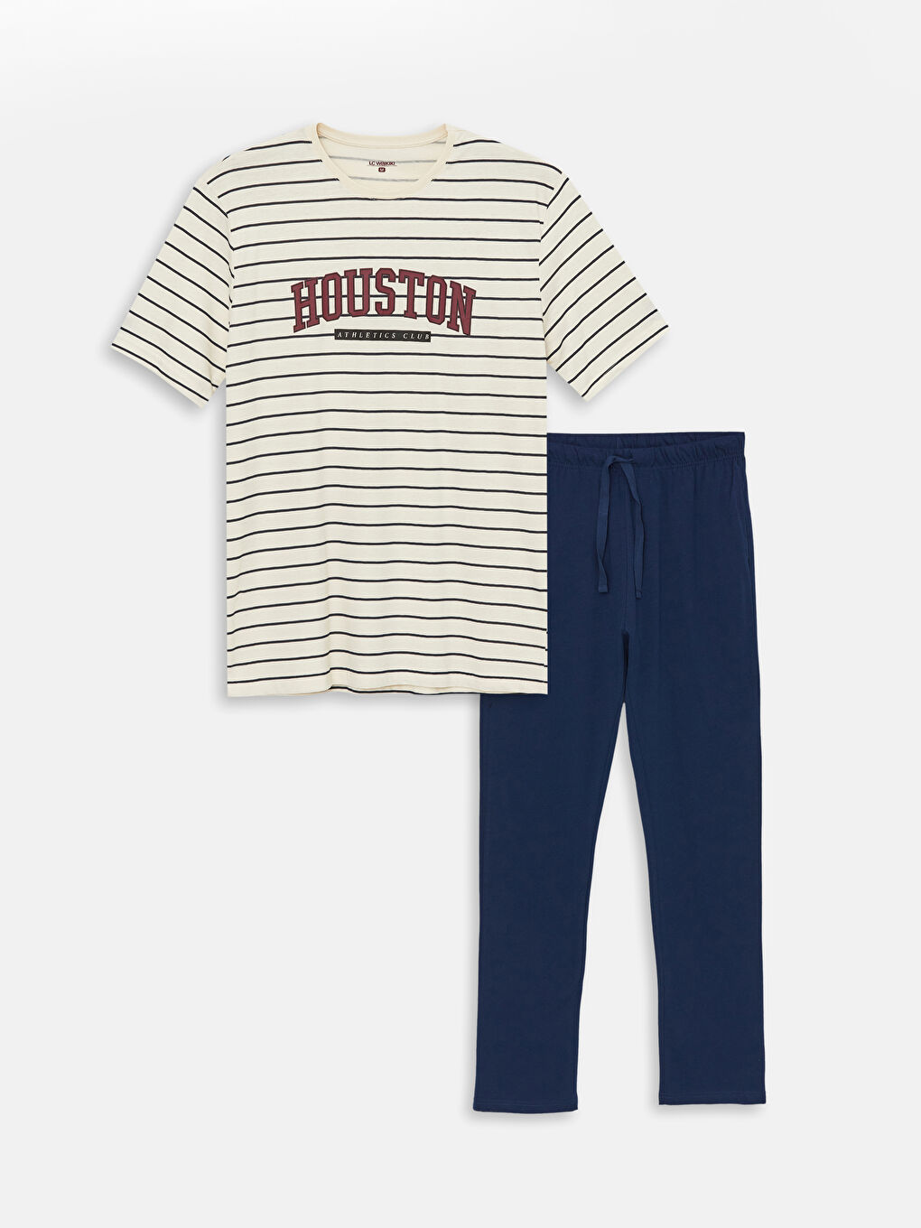 Bej Standart Kalıp Erkek Pijama Takımı-4