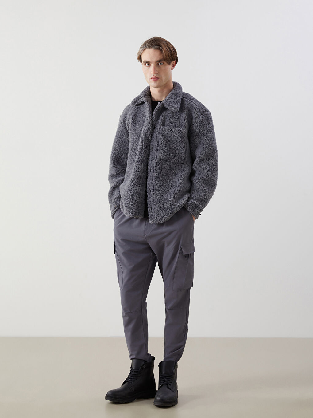 XSIDE Locker Sitz Langarm Plüsch Herren Hemdjacke -W46575Z8-YFG