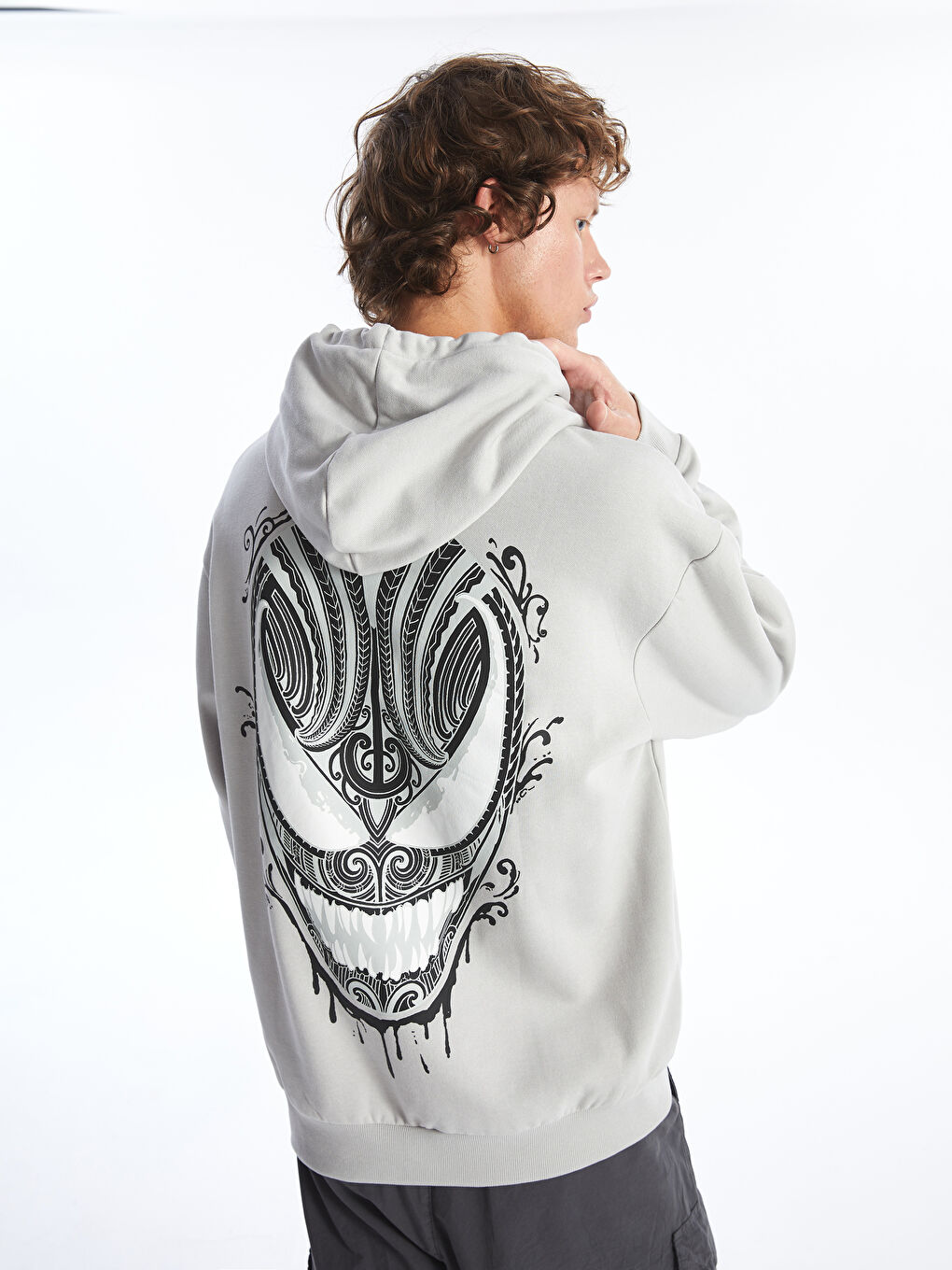 XSIDE Long Sleeve Venom Printed Men's Thick Hoodie -W46595Z8-YGE