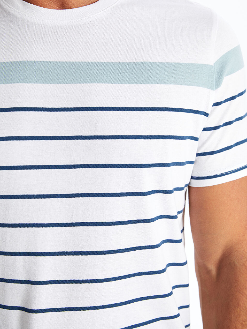 Crew Neck Striped Structured Men's T-Shirt-3