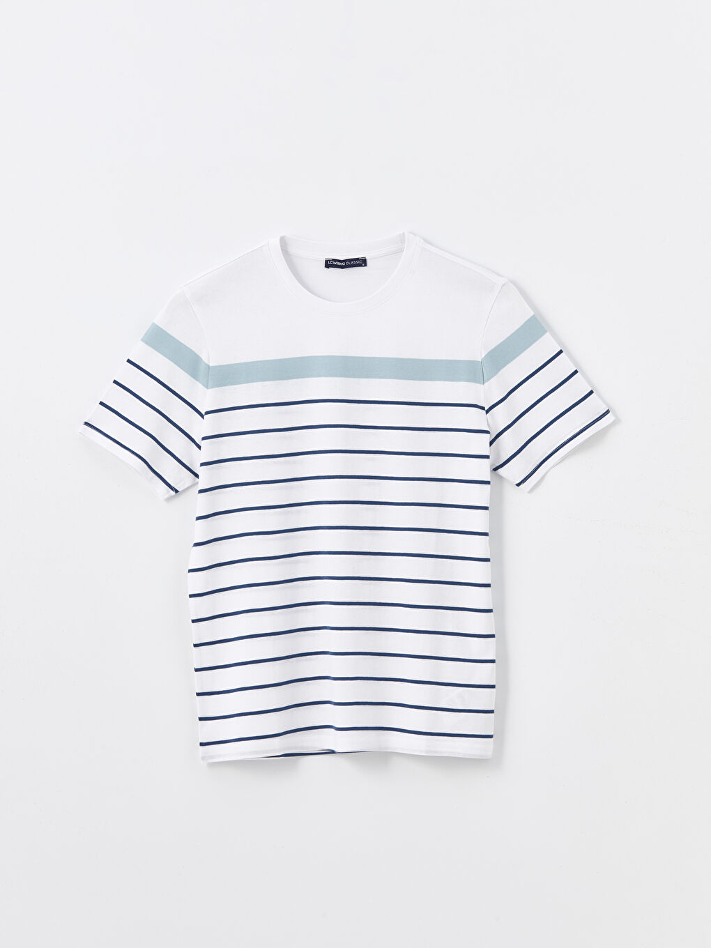 Crew Neck Striped Structured Men's T-Shirt-5