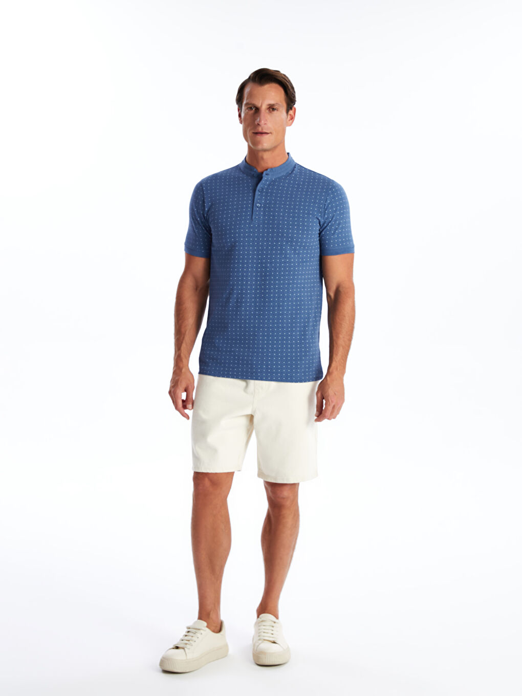 Grandad Collar Short Sleeve Men's T-Shirt-1