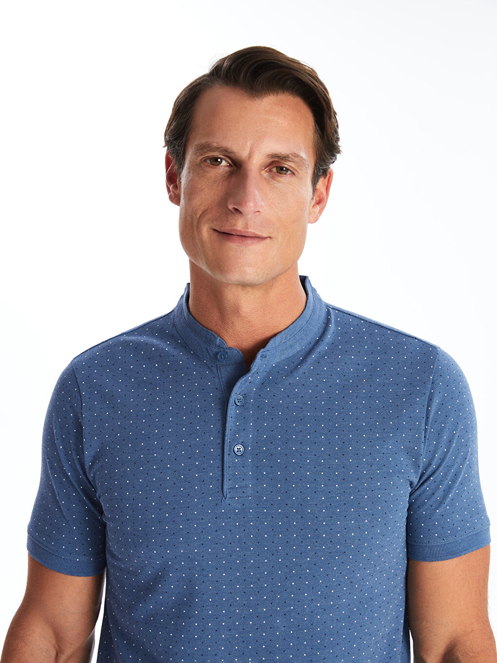 Grandad Collar Short Sleeve Men's T-Shirt-2