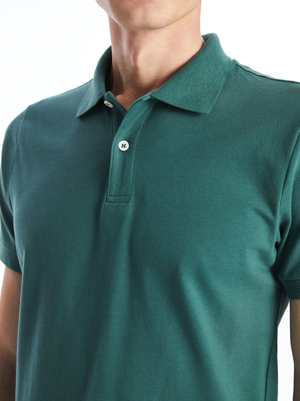 Polo Neck Short Sleeve Pique Men's T-Shirt-2