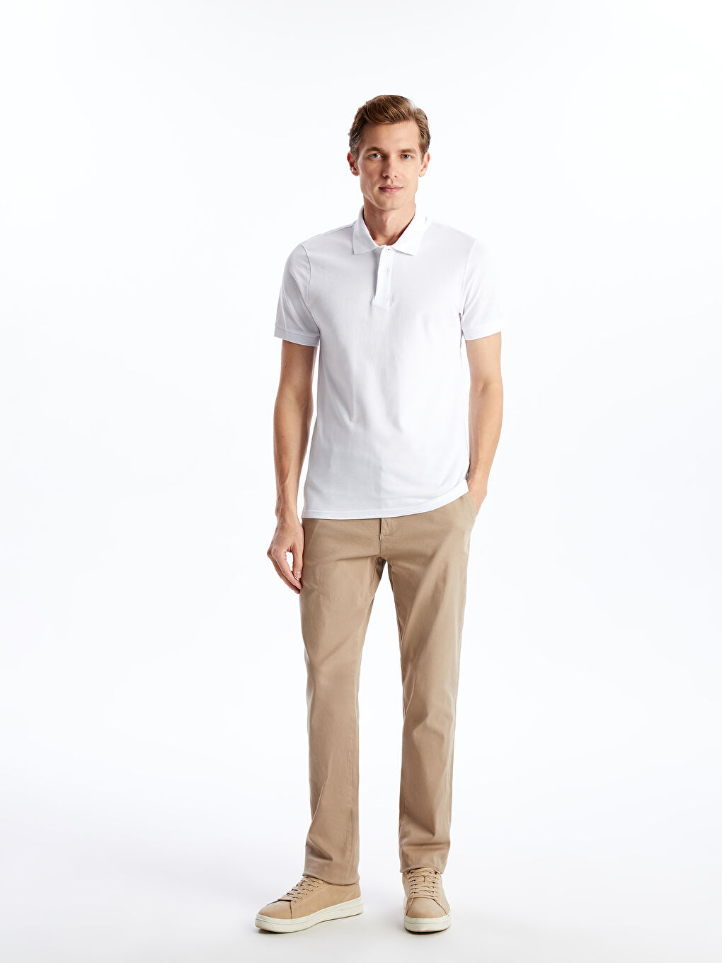 Polo Neck Short Sleeve Pique Men's T-Shirt-1