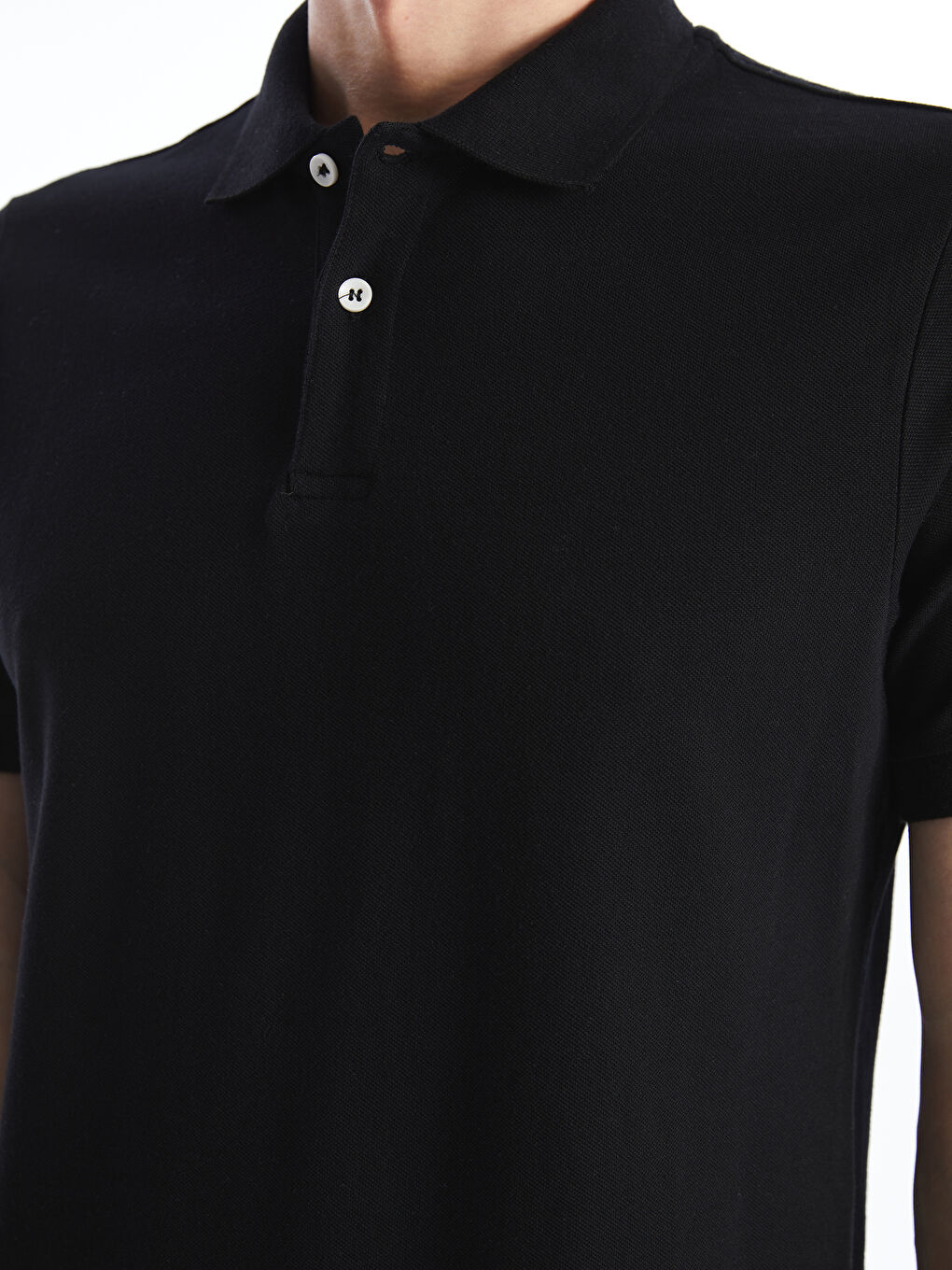 Polo Neck Short Sleeve Pique Men's T-Shirt-2