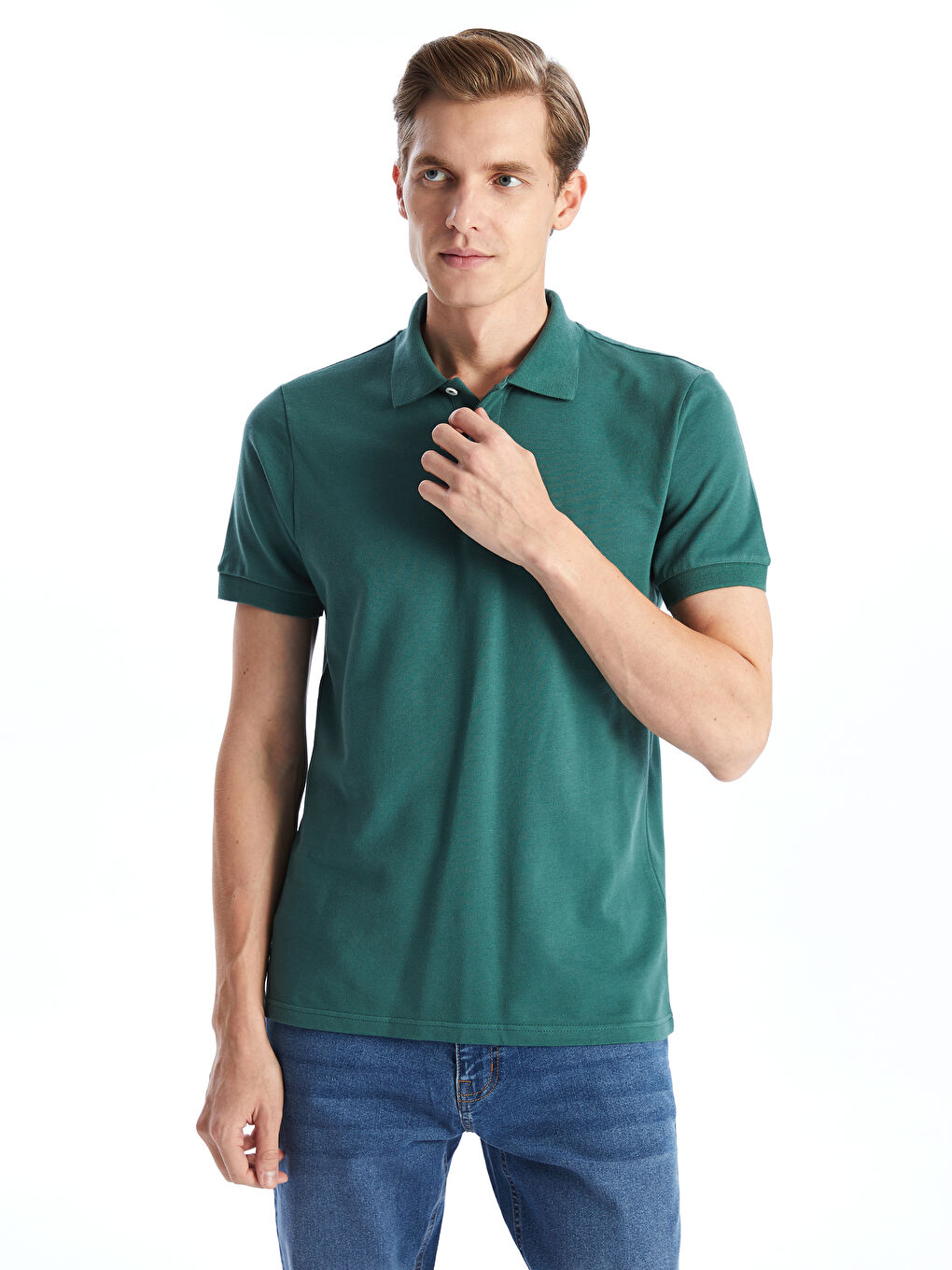 Polo Neck Short Sleeve Pique Men's T-Shirt