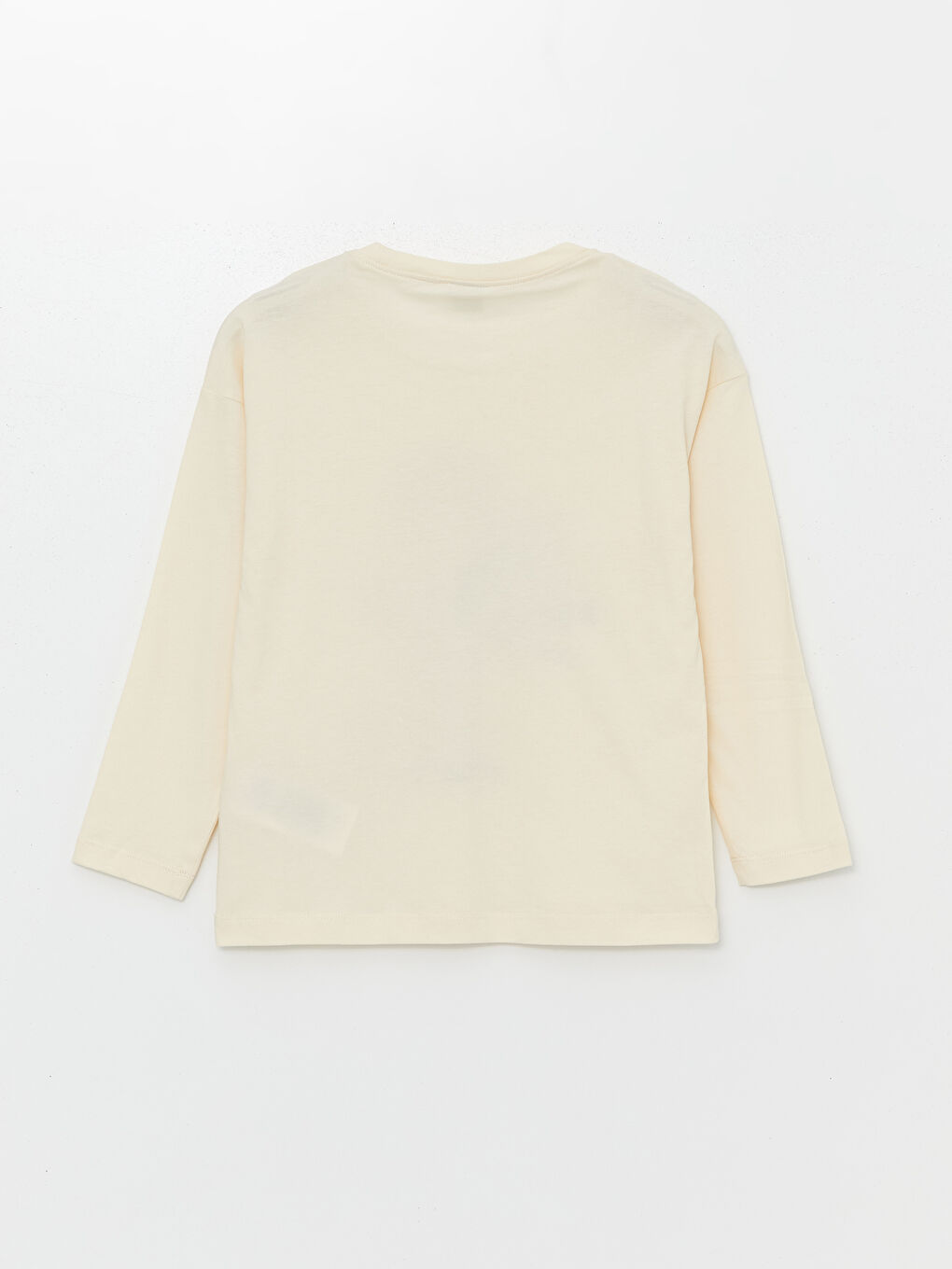 Ekru Bisiklet Yaka Kız Çocuk Pijama Üst-1