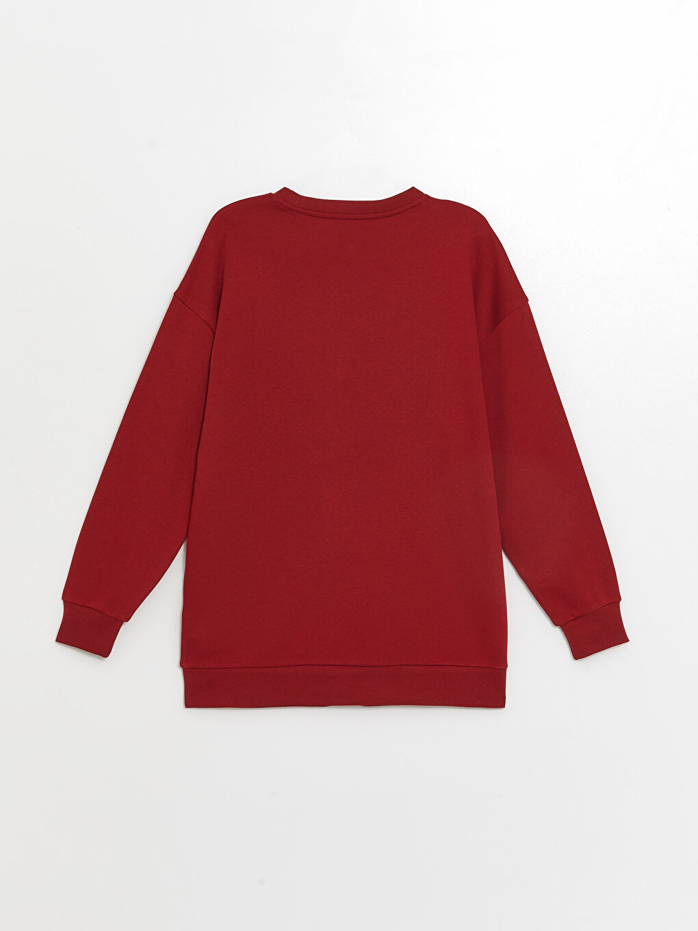 XSIDE Bordo Bisiklet Yaka Nakışlı Oversize Kadın Sweatshirt - 6