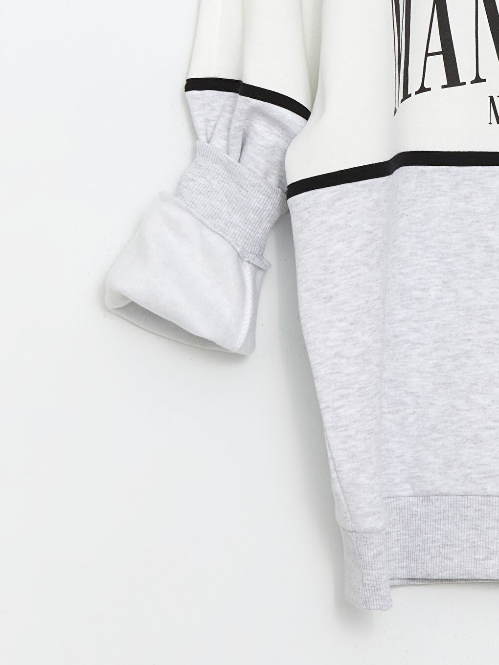 Funnel Neck Printed Oversize Women's Thick Sweatshirt-5
