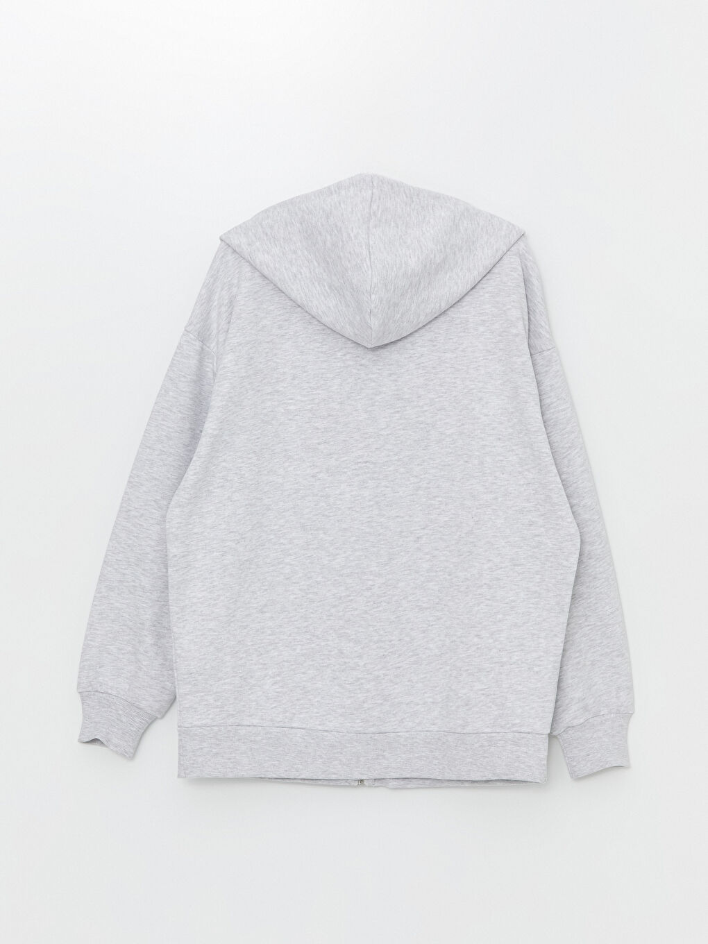 XSIDE Grey Mel - Lacivert Kapüşonlu Düz Uzun Kollu Oversize Kadın Fermuarlı Sweatshirt - 2