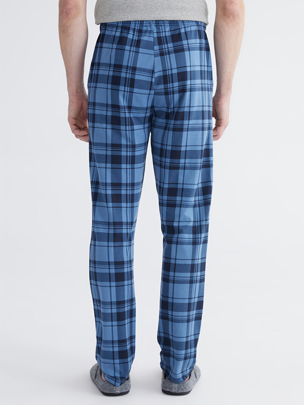 Siyah Standart Kalıp Ekose Erkek Pijama Alt-3