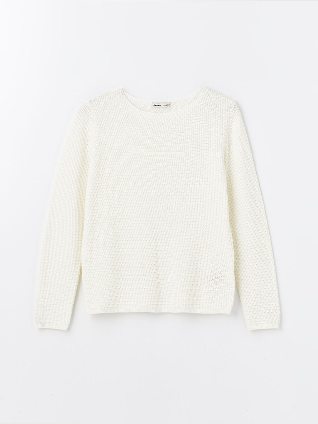 LCWAIKIKI Basic Crew Neck Self Patterned Long Sleeve Women's Knitwear Sweater -W46708Z8-R9J