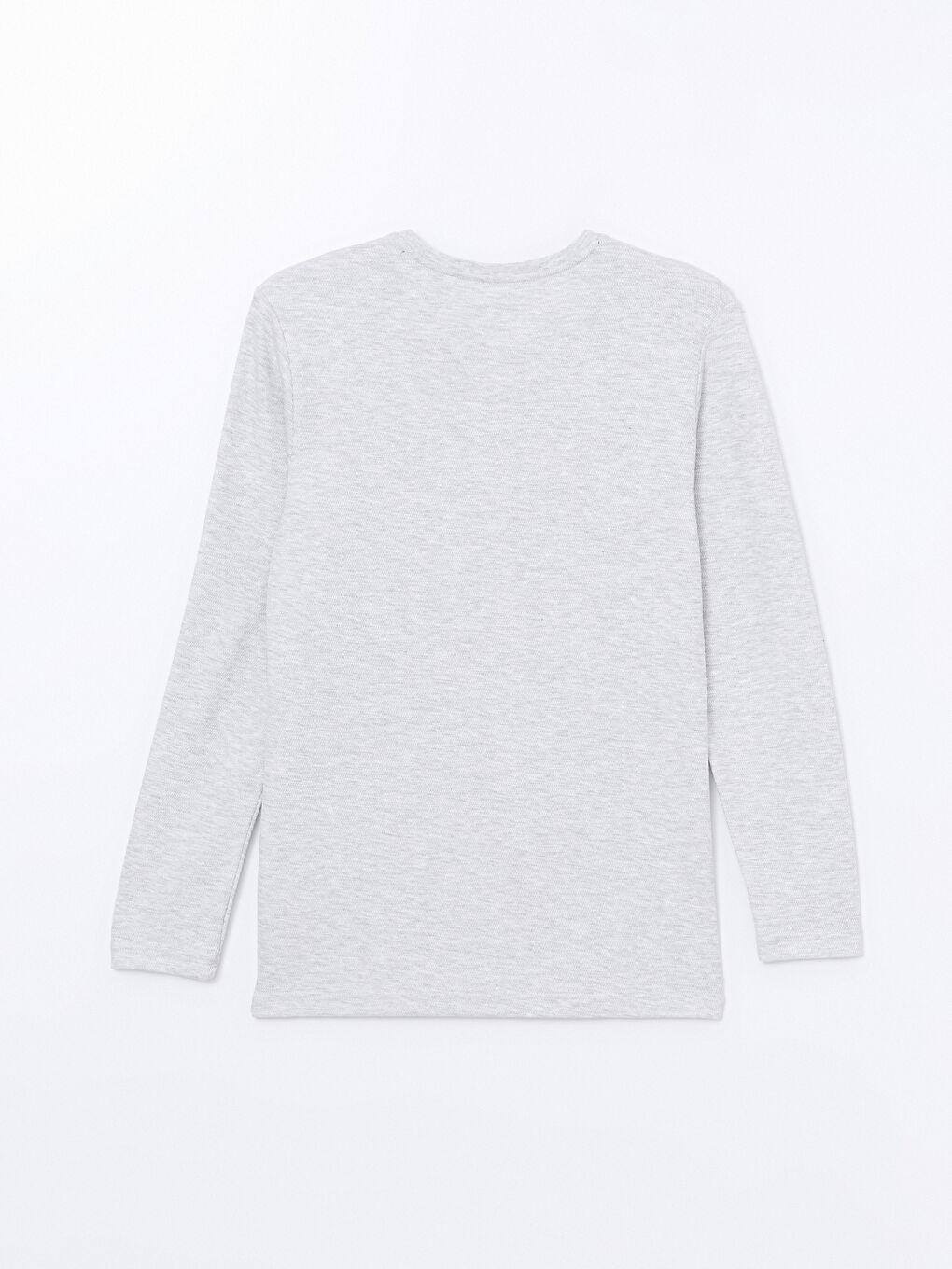 Bej Bisiklet Yaka Uzun Kollu Erkek Pijama Üst-1