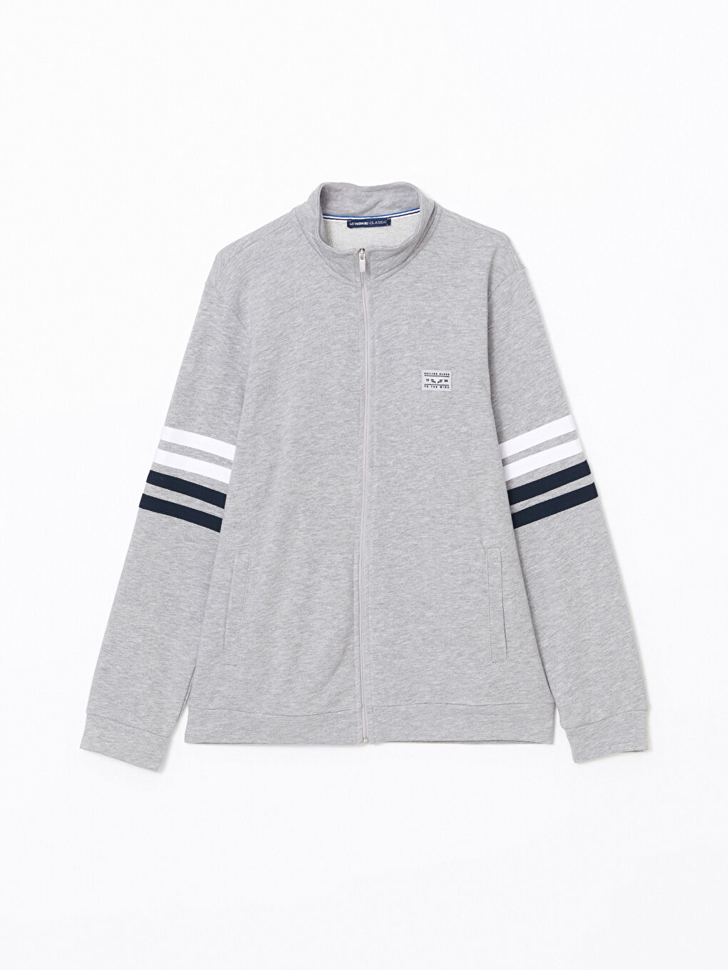 كنزة رياضية بسحاب بياقة قمعية وكم طويل للرجال-4