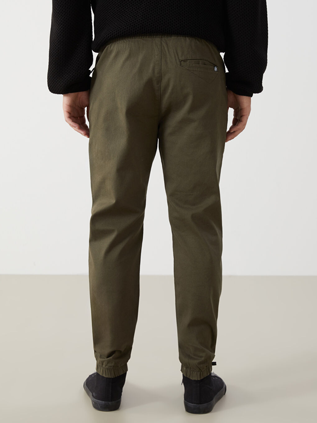 Standard Fit Gabardine Men's Jogger Pants -W46734Z8-SEM