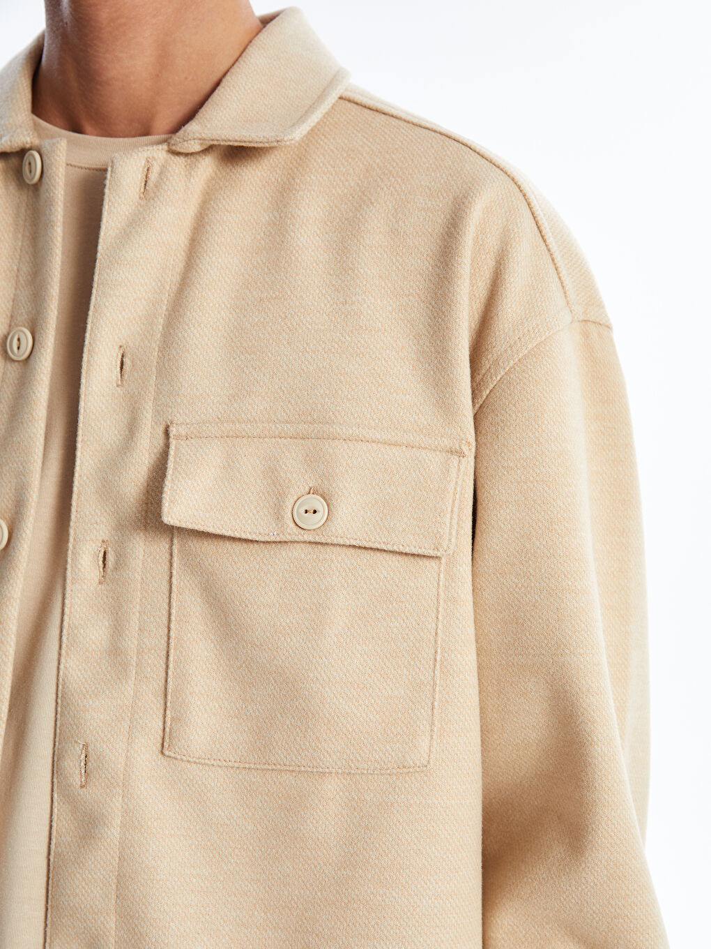 თავისუფალი ჭრის გრძელმკლავიანი მამაკაცის პერანგის ჟაკეტი-2