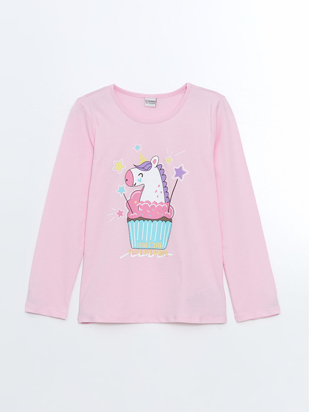 LCW Kids طقم بيجامة للبنات بياقة دائرية -W46776Z4-QXB