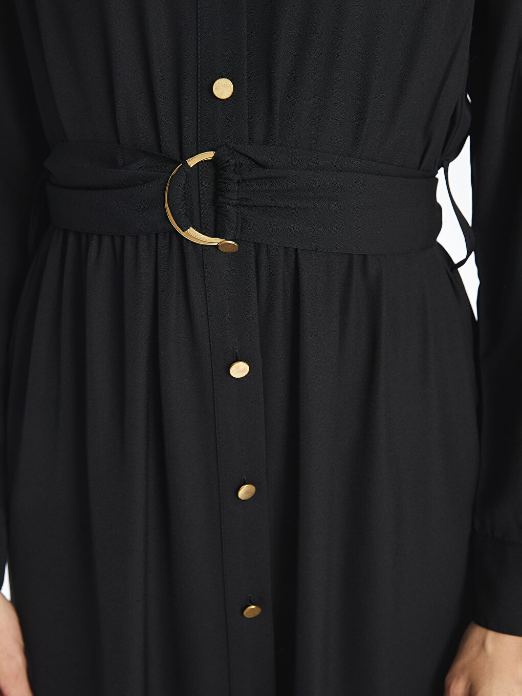 LCW Vision Plain Long Sleeve Women's Shirt Dress -W46785Z8-CVL