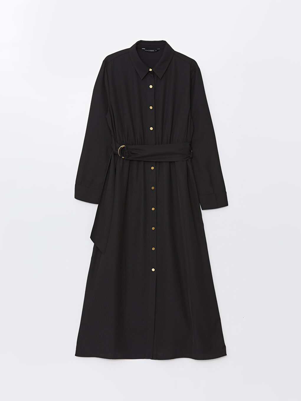 LCW Vision Plain Long Sleeve Women's Shirt Dress -W46785Z8-CVL