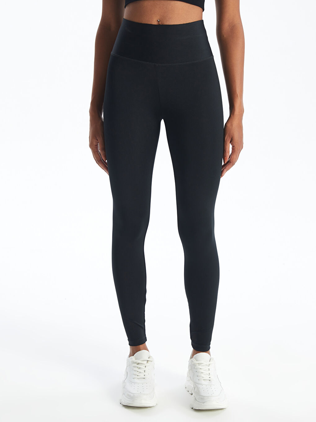 Women's Elasticated Waist Plain Sports Leggings-1