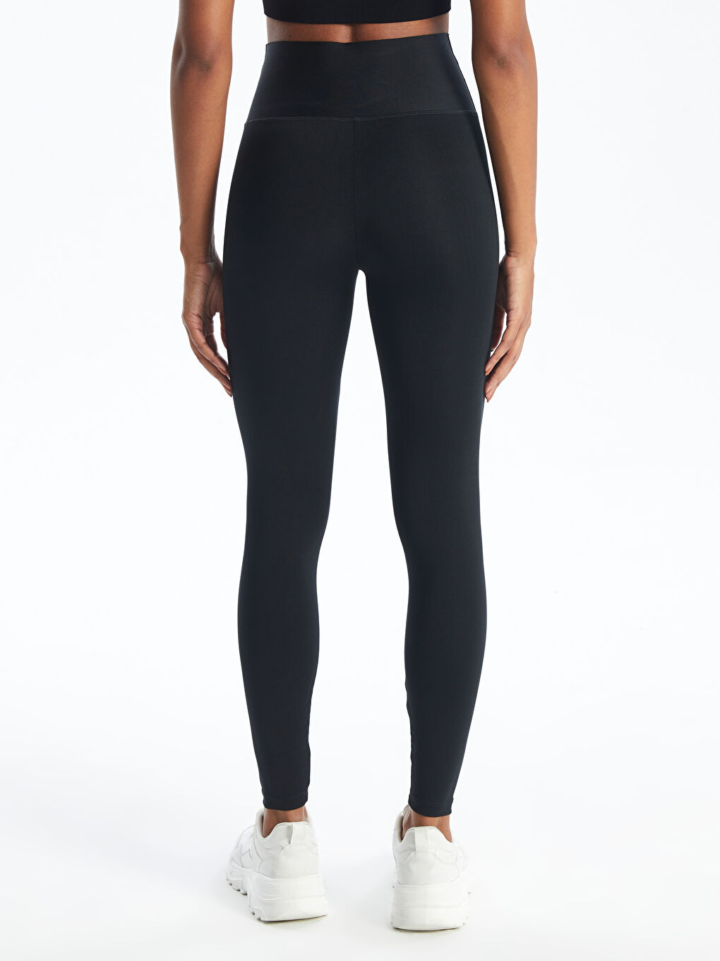 Women's Elasticated Waist Plain Sports Leggings-3