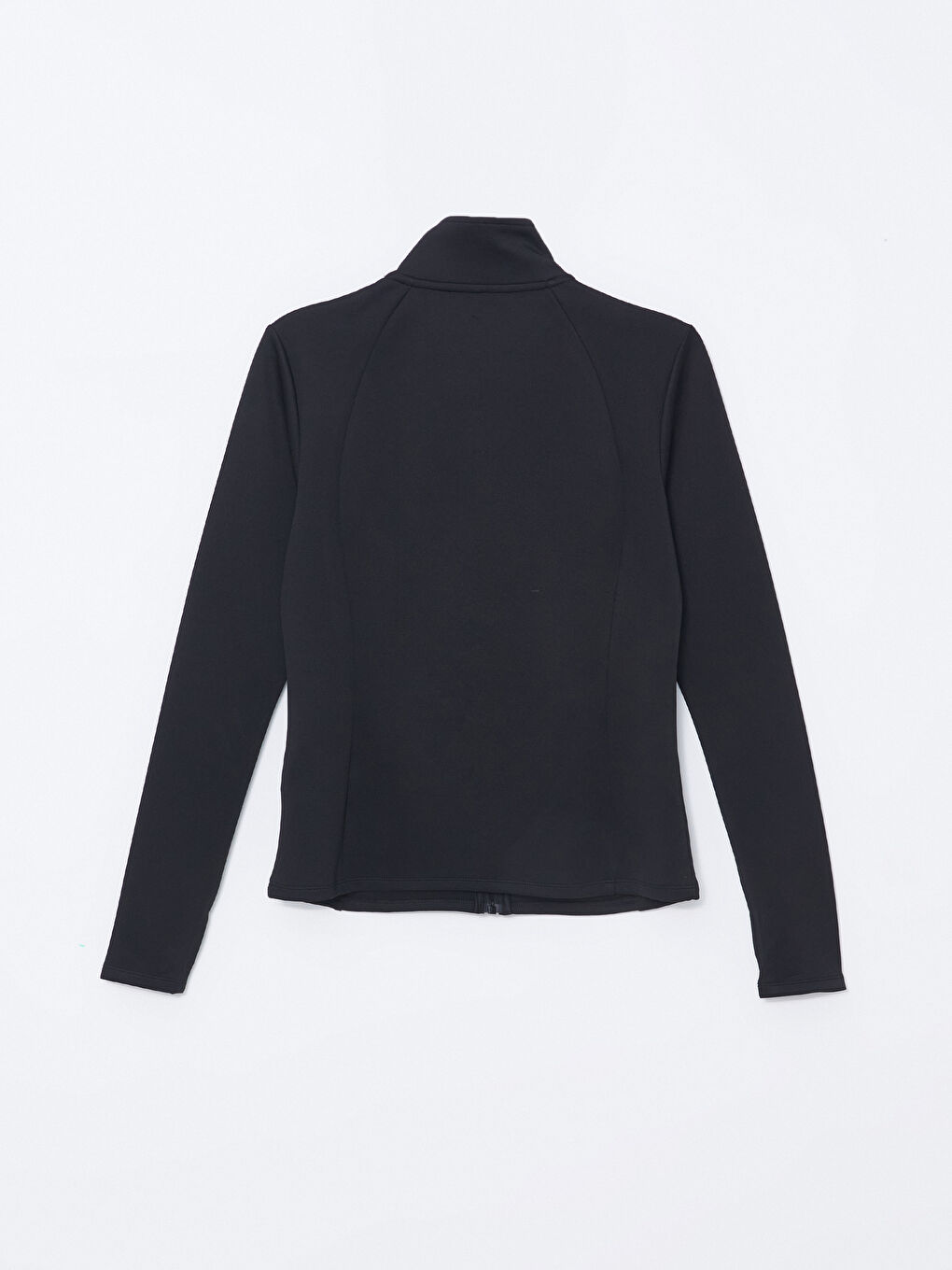 Funnel Neck Plain Long Sleeve Women's Zip-Up Sweatshirt-6
