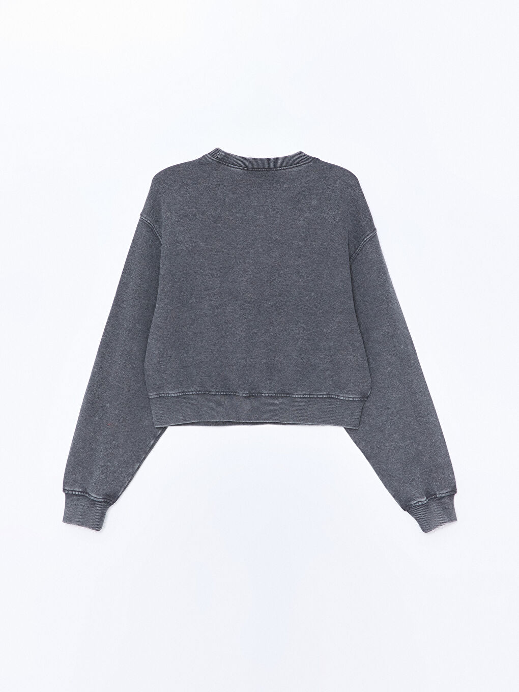 LCW Vision Antrasit Bisiklet Yaka Oversize Kadın Kalın Sweatshirt - 5