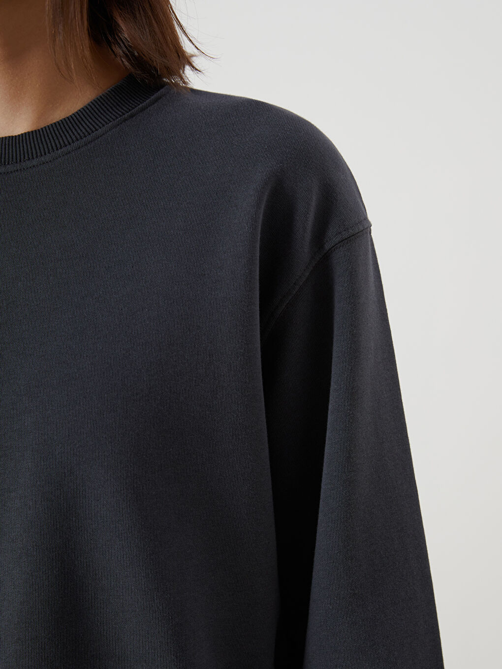 LCW Vision Bisiklet Yaka Oversize Kadın Kalın Sweatshirt -W46800Z8-DC4