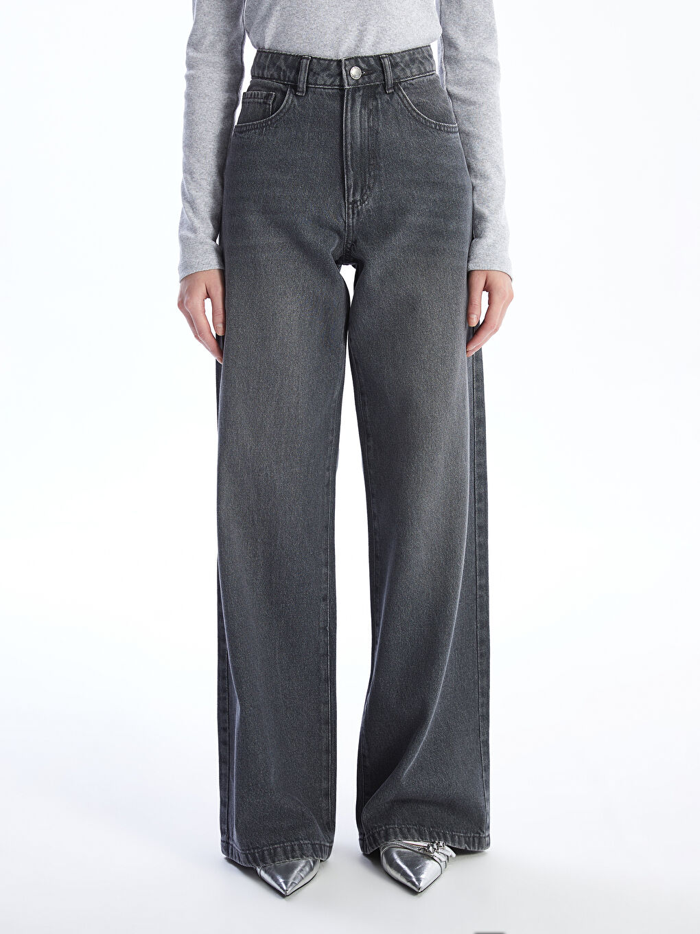 LCW Jeans Ženske farmerke širokih nogavica -W46804Z8-GRD