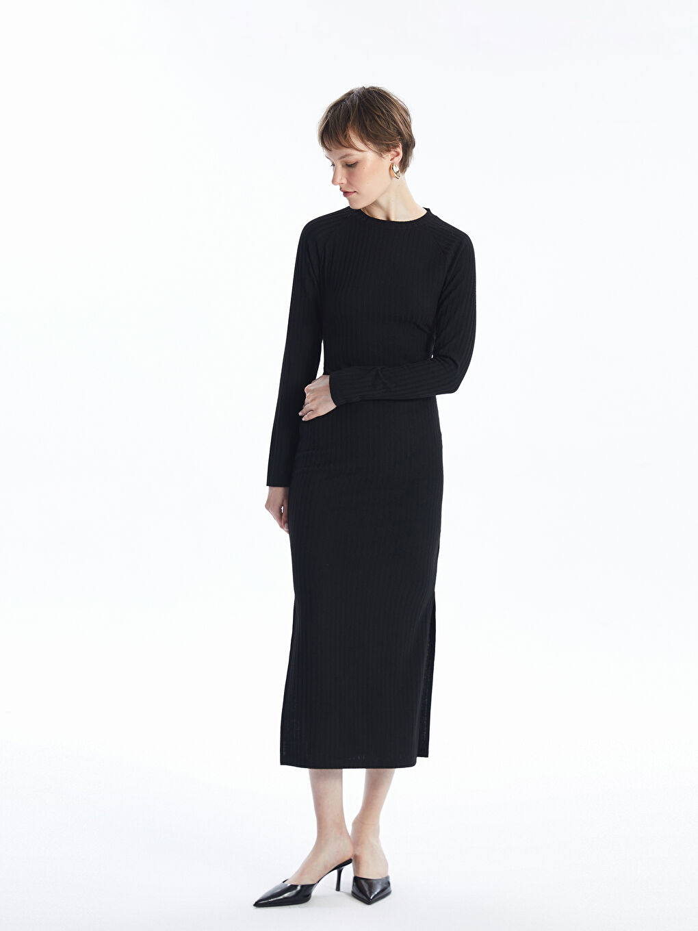 LCW Vision Crew Neck Women's Knitwear Dress -W46816Z8-CVL