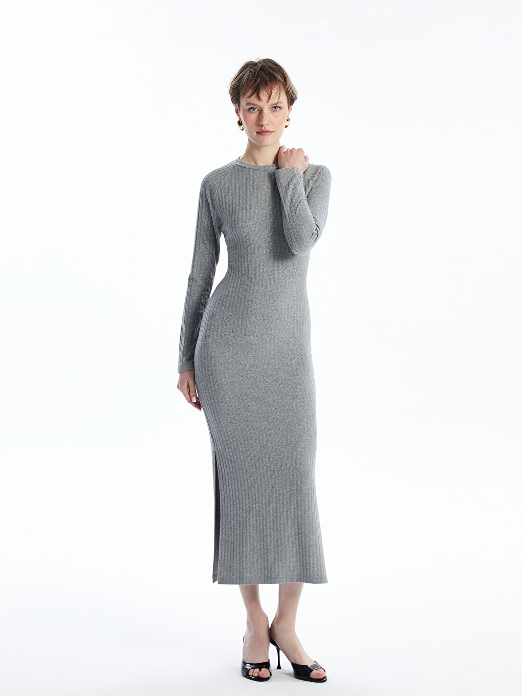 LCW Vision Crew Neck Women's Knitwear Dress -W46816Z8-JMD