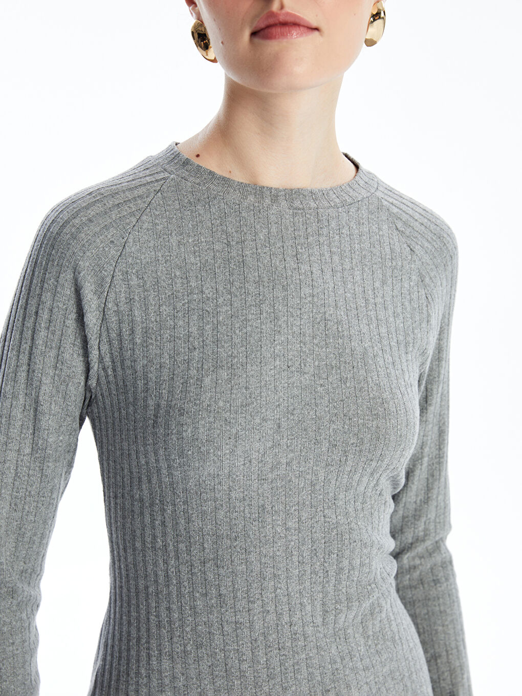 LCW Vision Crew Neck Women's Knitwear Dress -W46816Z8-JMD