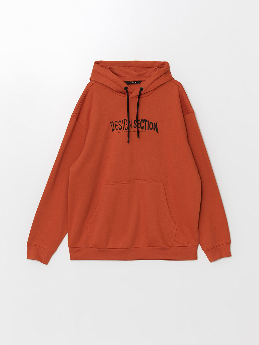 XSIDE Yanık Turuncu Uzun Kollu Baskılı Erkek Hoodie - 5