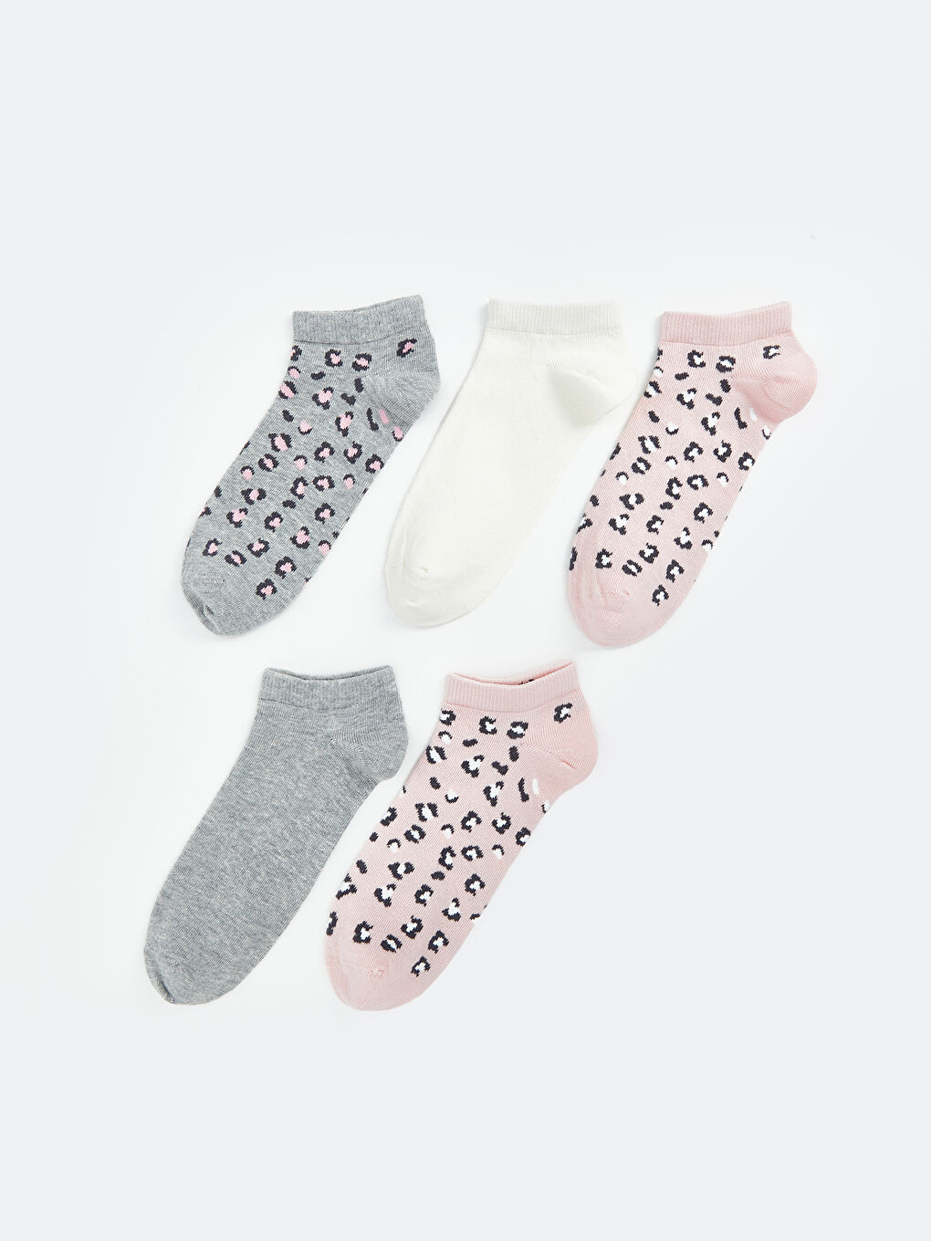 Patterned Women's Trainer Socks 5 Pack