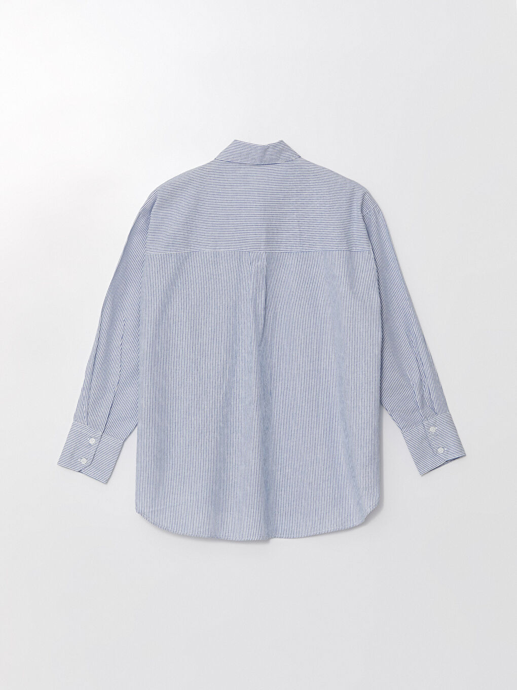 Striped Oversize Poplin Women's Shirt-5