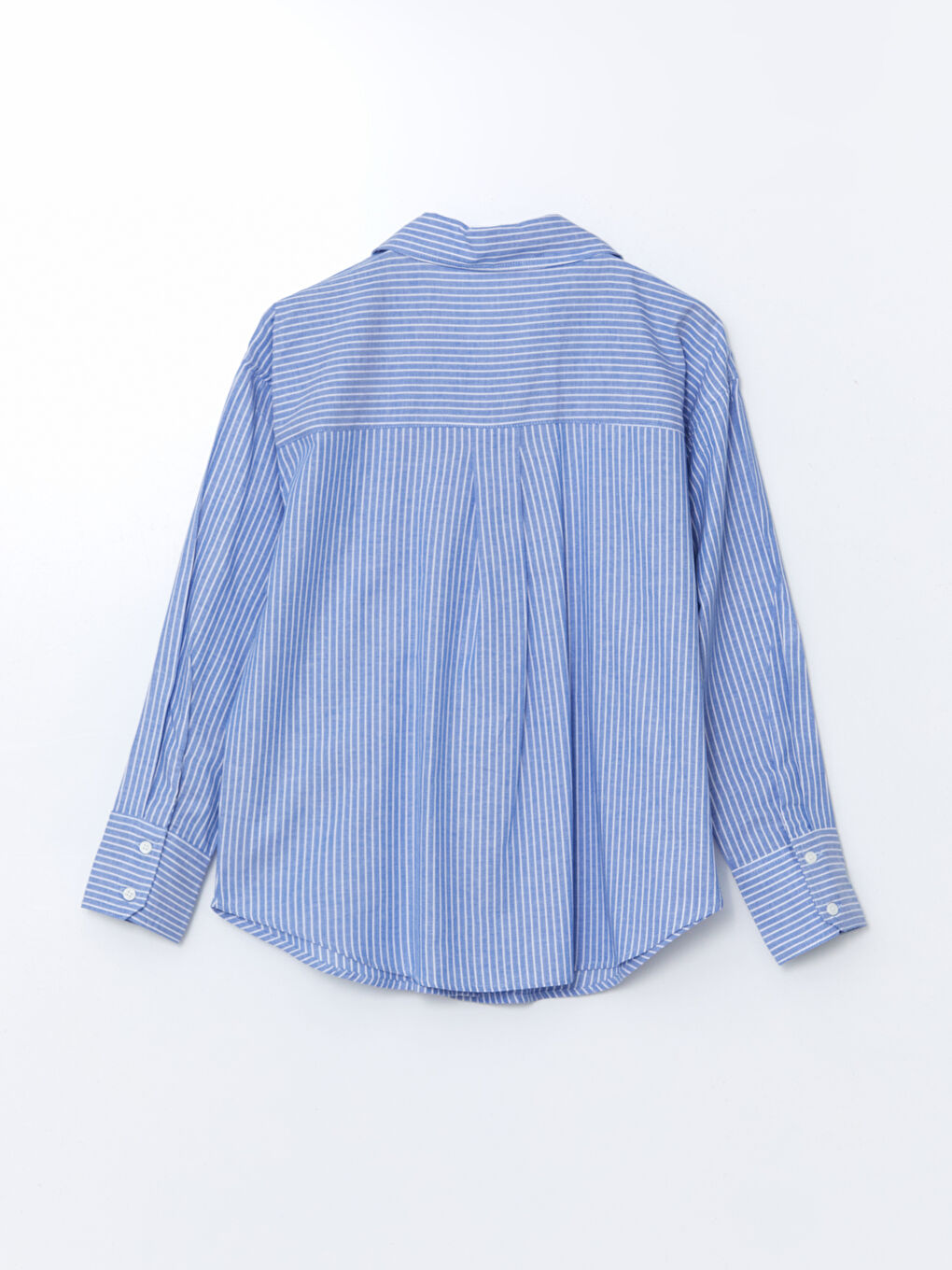 Striped Oversize Poplin Women's Shirt-5
