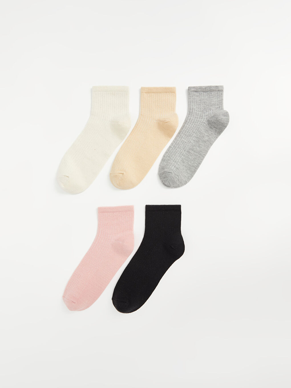 Women's Plain Ankle Socks 5 Pack-1
